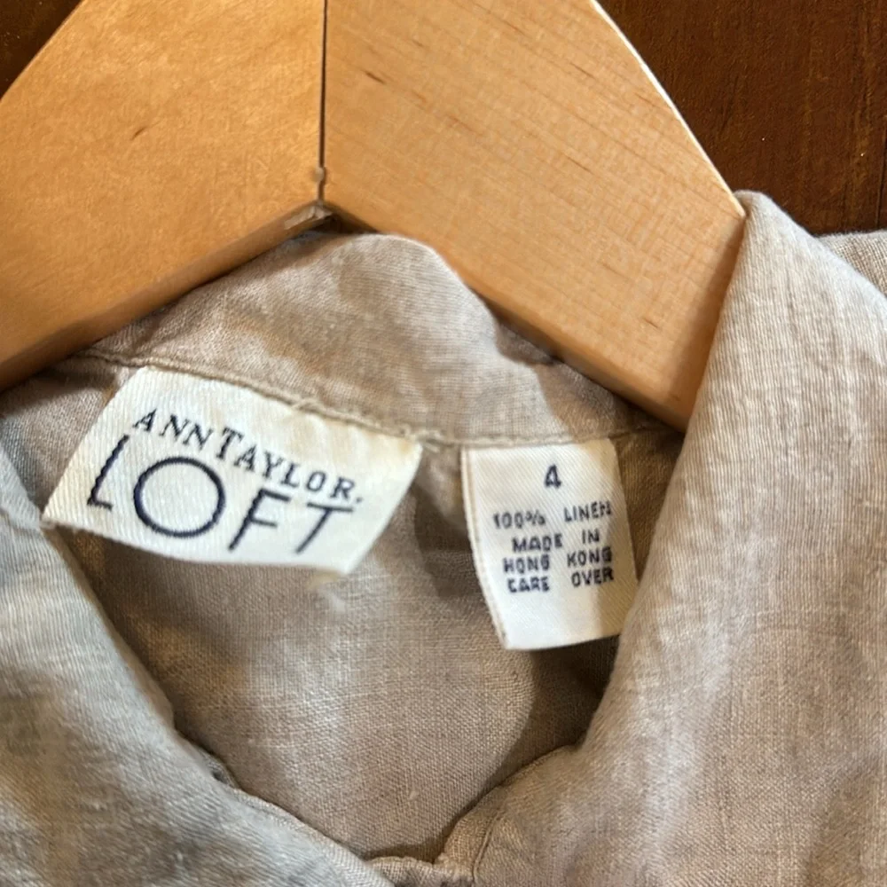 Adorable Vintage Ann Taylor Loft Sleeveless‎ linen button down top 4 - Picture 6 of 7